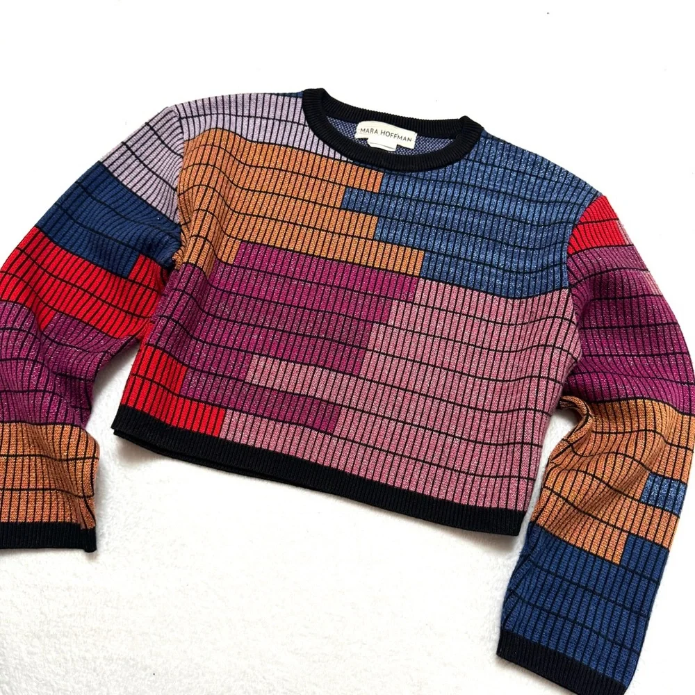 Mara Hoffman Radial Sweater Cropped Knit sz S - Picture 4 of 8